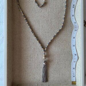 LOFT Necklace Silver and Gold with Tassel